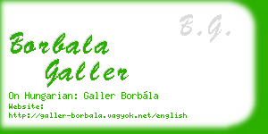 borbala galler business card